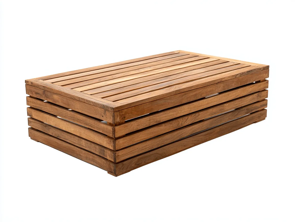 Gartentisch - Holz - 120x70x40 cm - Naturbraun - Modernstil-Bamboomybay