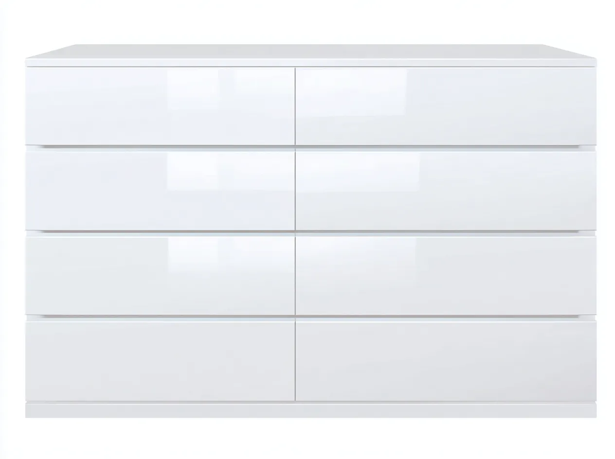 Kommode mit Schubladen-Holz-MDF-160x45x80 cm-Weiß-Moderner Stil-Bamboomybay