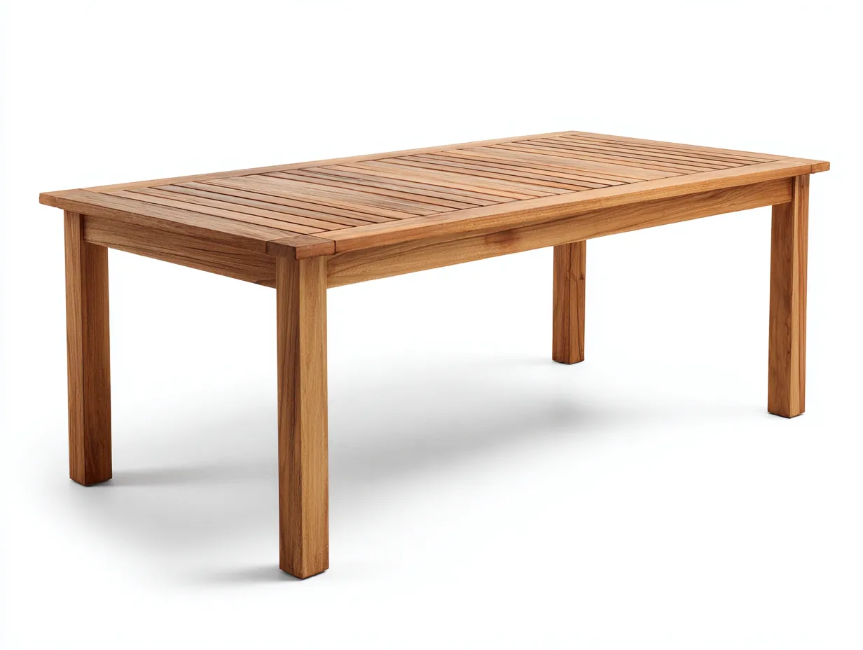 Gartentisch - Holz - 200x95x75 cm - Naturbraun - Modernstil-Bamboomybay