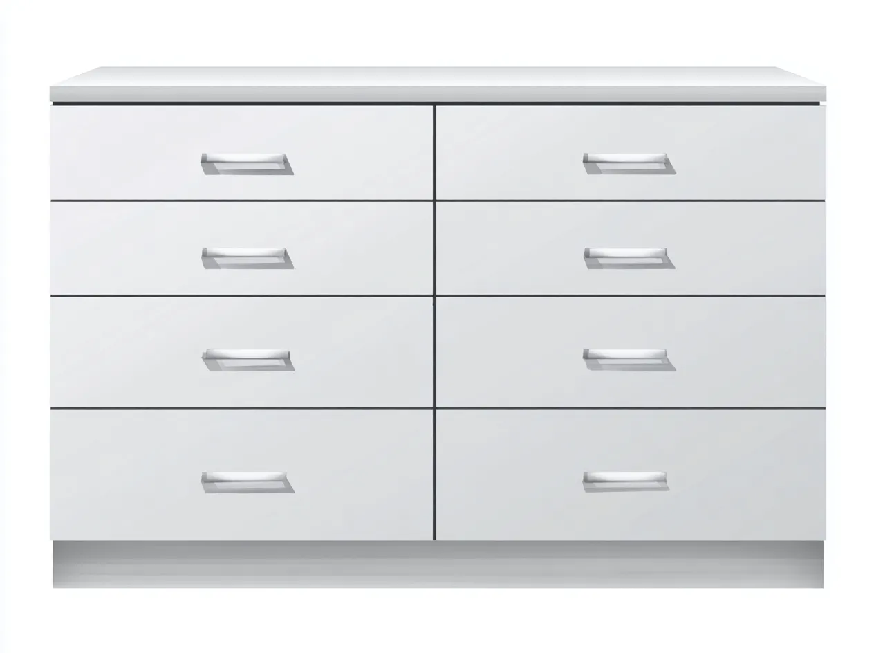 Kommode mit Schubladen - Holz-Metall - 170x46x84 cm - Weiß - Modernstil-Bamboomybay