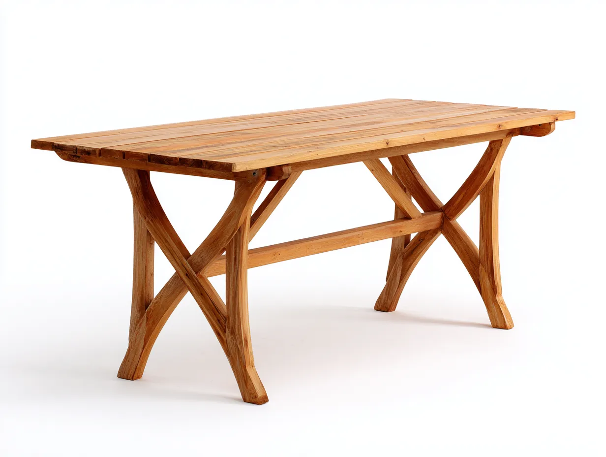 Gartentisch - Holz - 180x90x75 cm - Naturbraun - Landhausstil-Bamboomybay