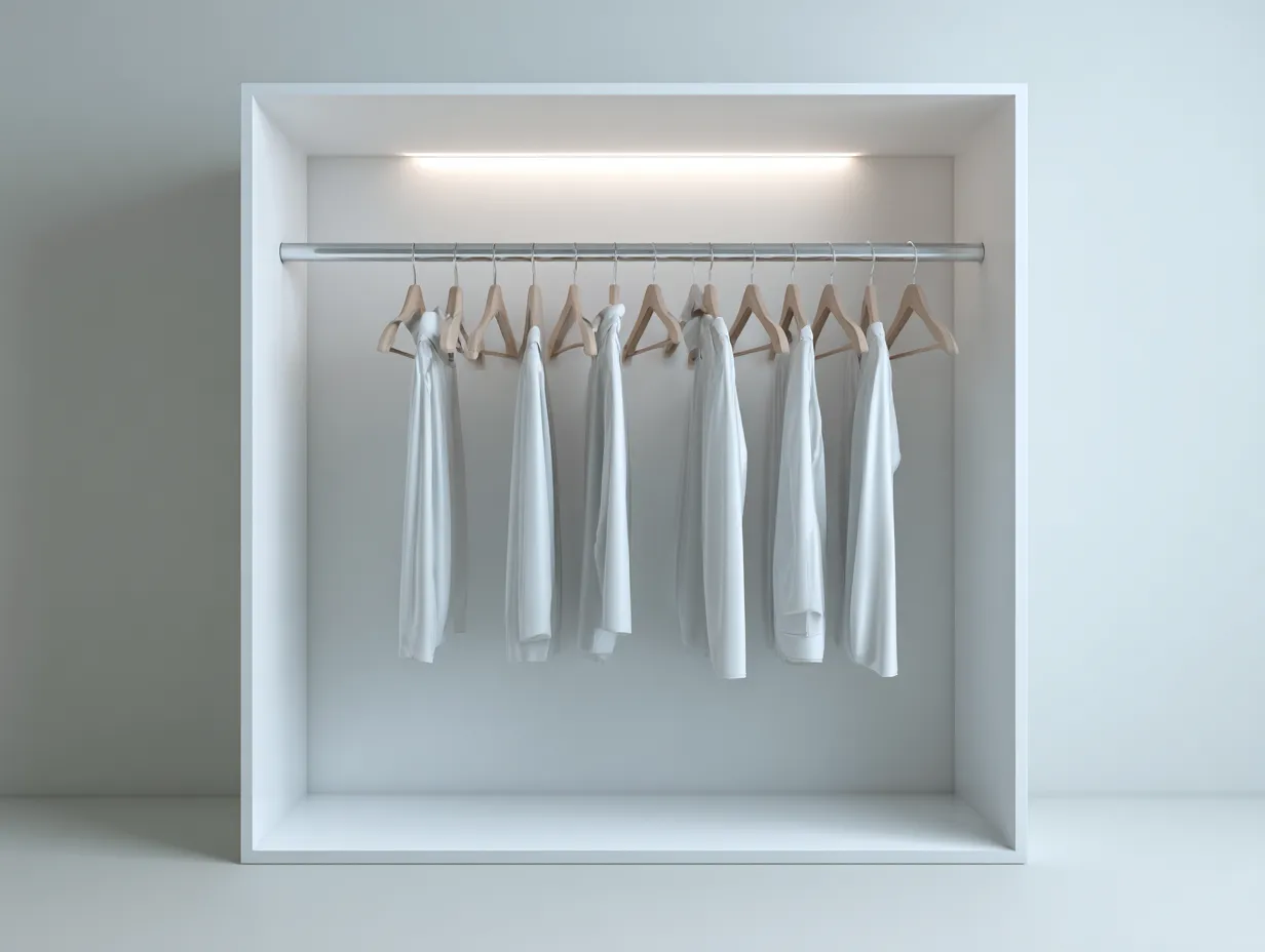 Kleiderschrank-Holz-Metall-160 x 60 x 200 cm-Weiß-Minimalistischer Stil-Casamyyard