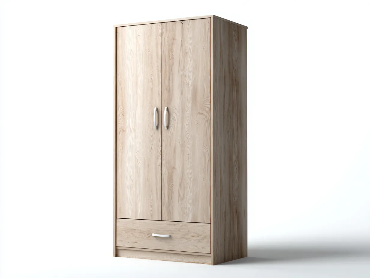 Kleiderschrank-Holz-Metall-102 x 59 x 200 cm-Natur-Moderner Stil-Casamyyard