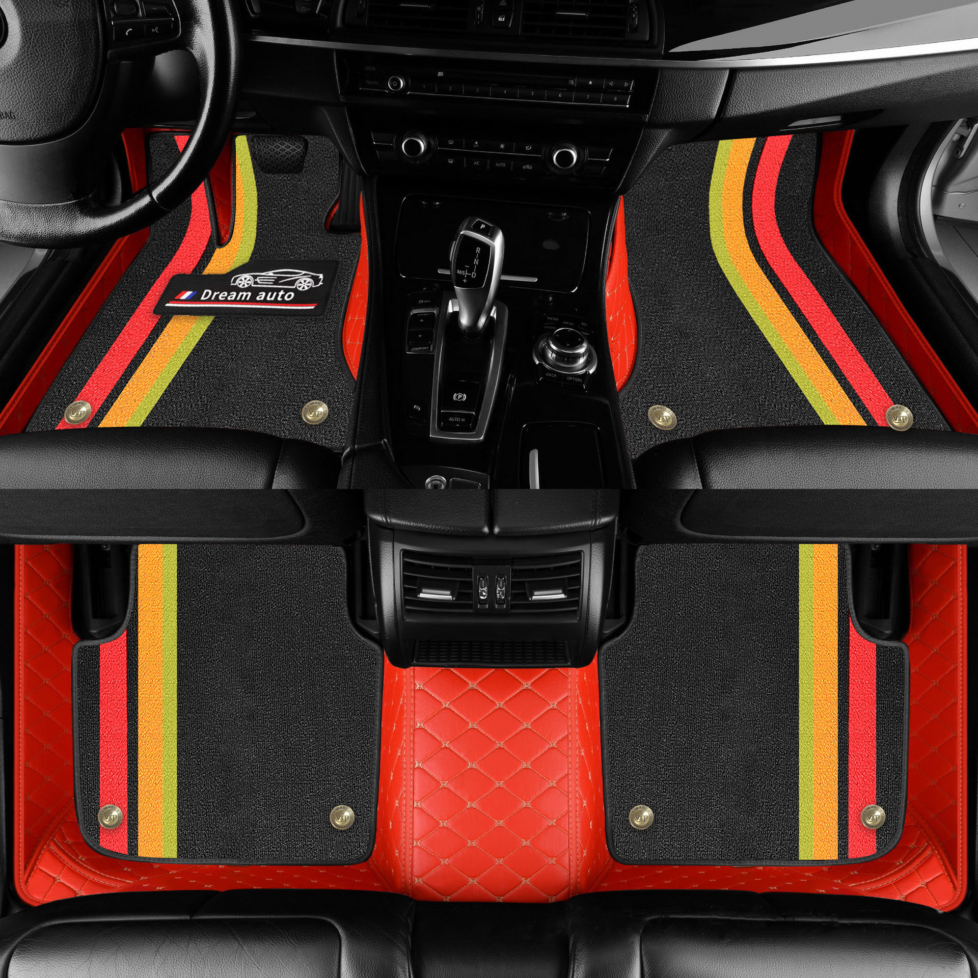 Double Layer Car Floor Mats 5D Luxury Leather Special Car Mats