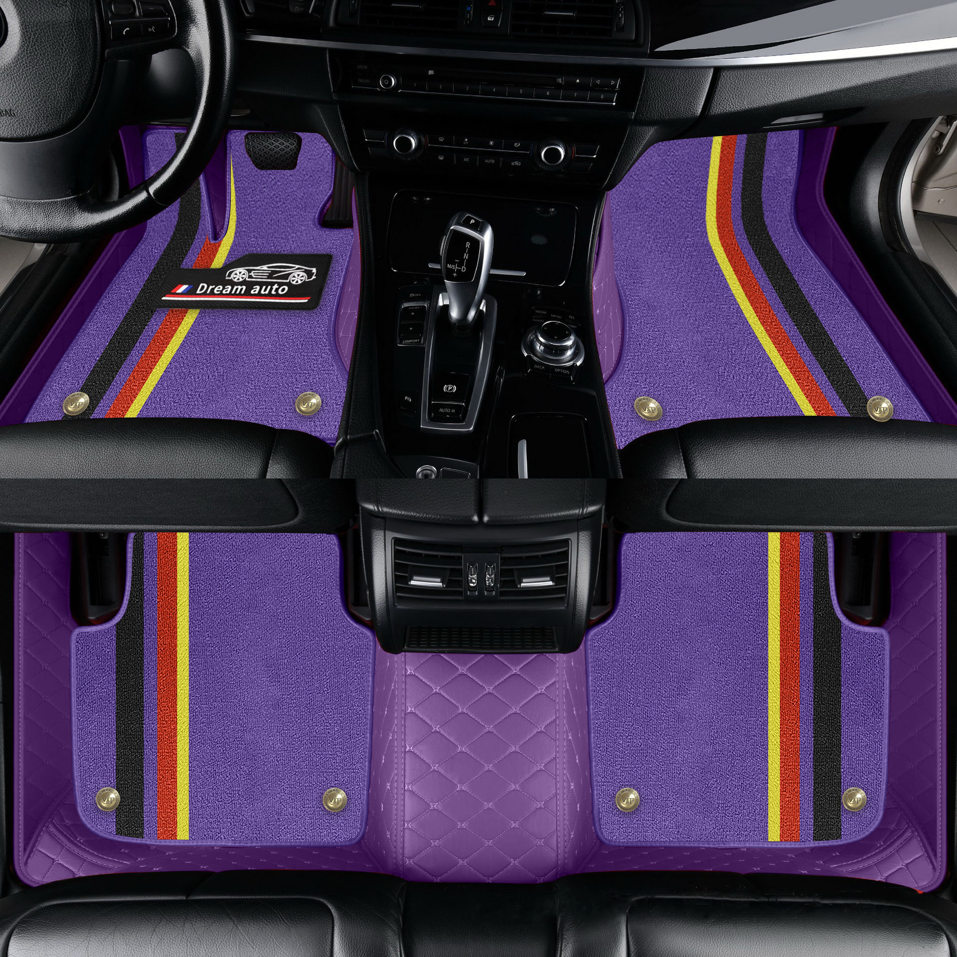Double Layer Car Floor Mats 5D Luxury Leather Special Car Mats
