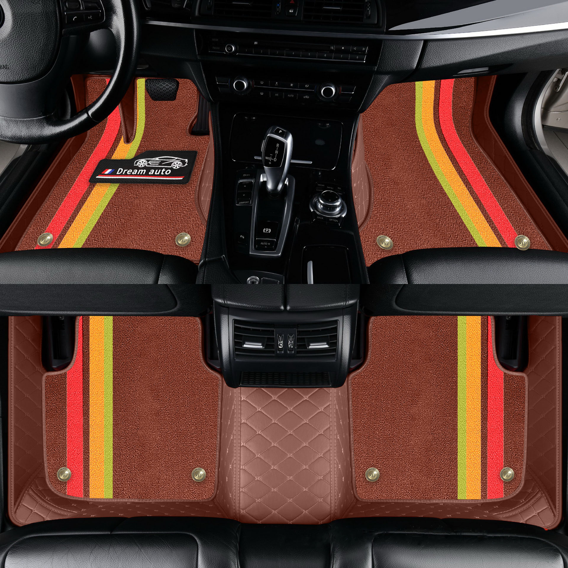 Double Layer Car Floor Mats 5D Luxury Leather Special Car Mats