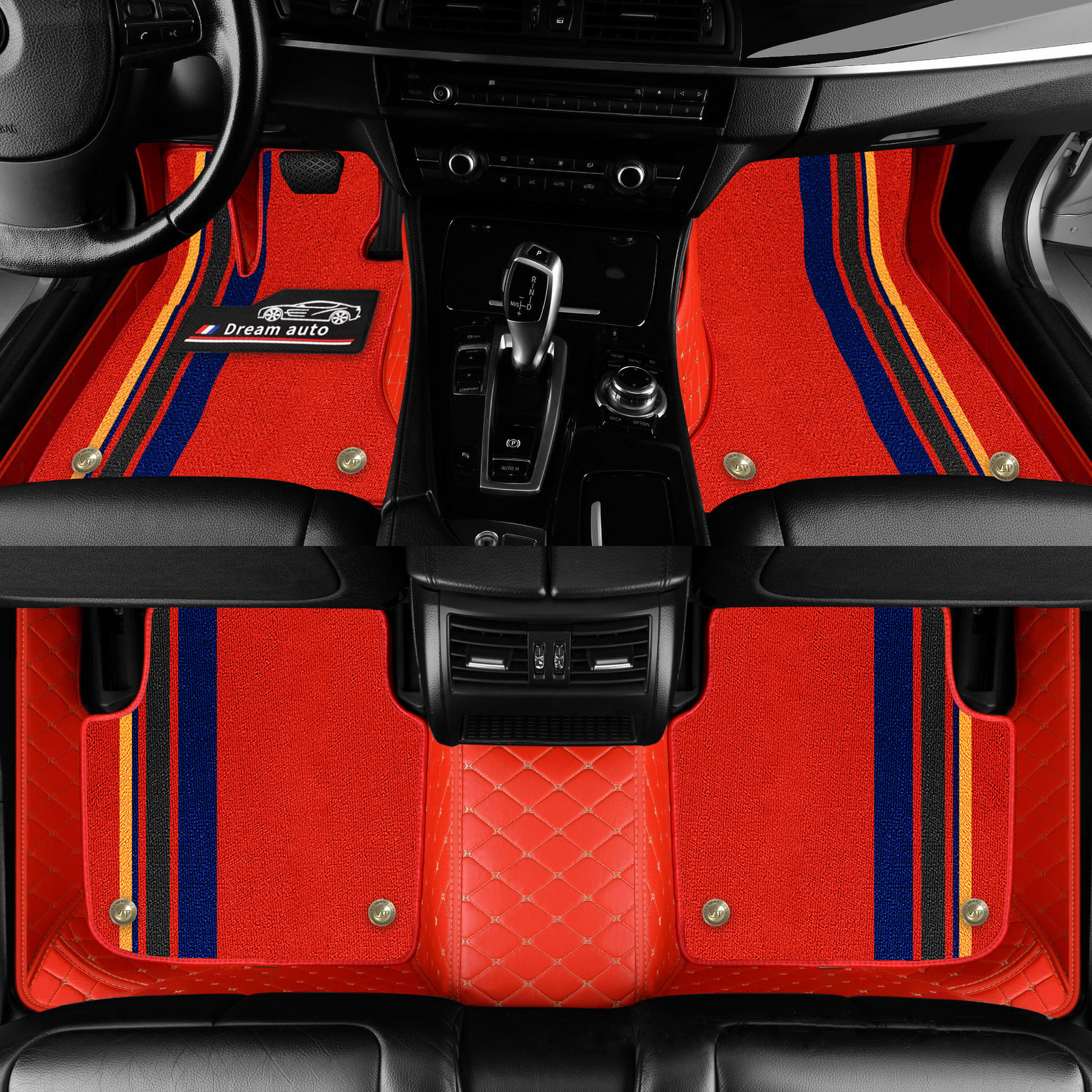 Double Layer Car Floor Mats 5D Luxury Leather Special Car Mats