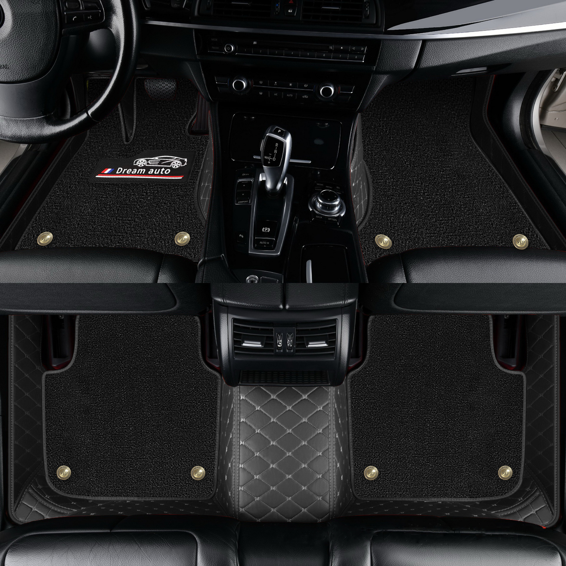 Double Layer Car Floor Mats 5D Luxury Leather Special Car Mats 