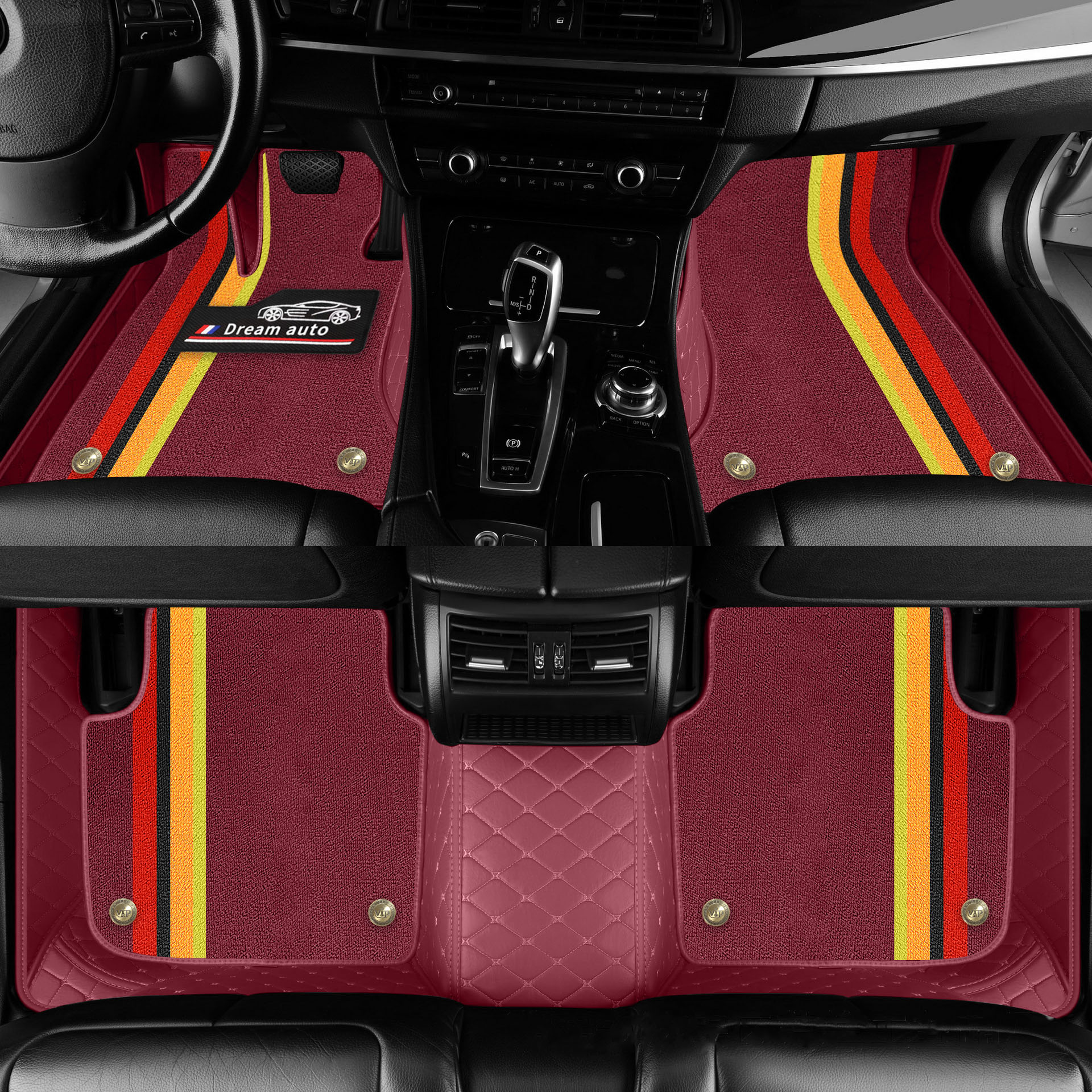 Double Layer Car Floor Mats 5D Luxury Leather Special Car Mats