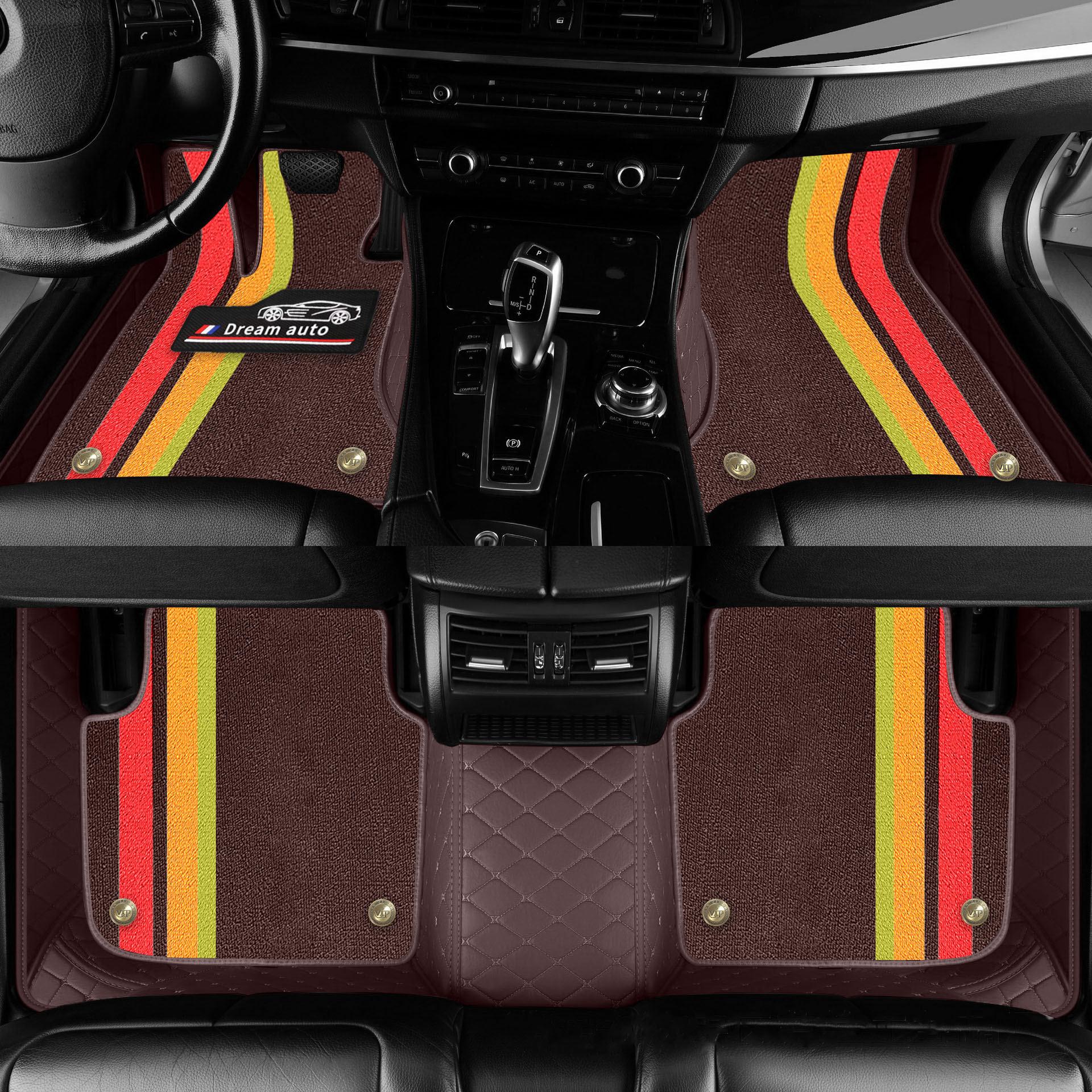 Double Layer Car Floor Mats 5D Luxury Leather Special Car Mats