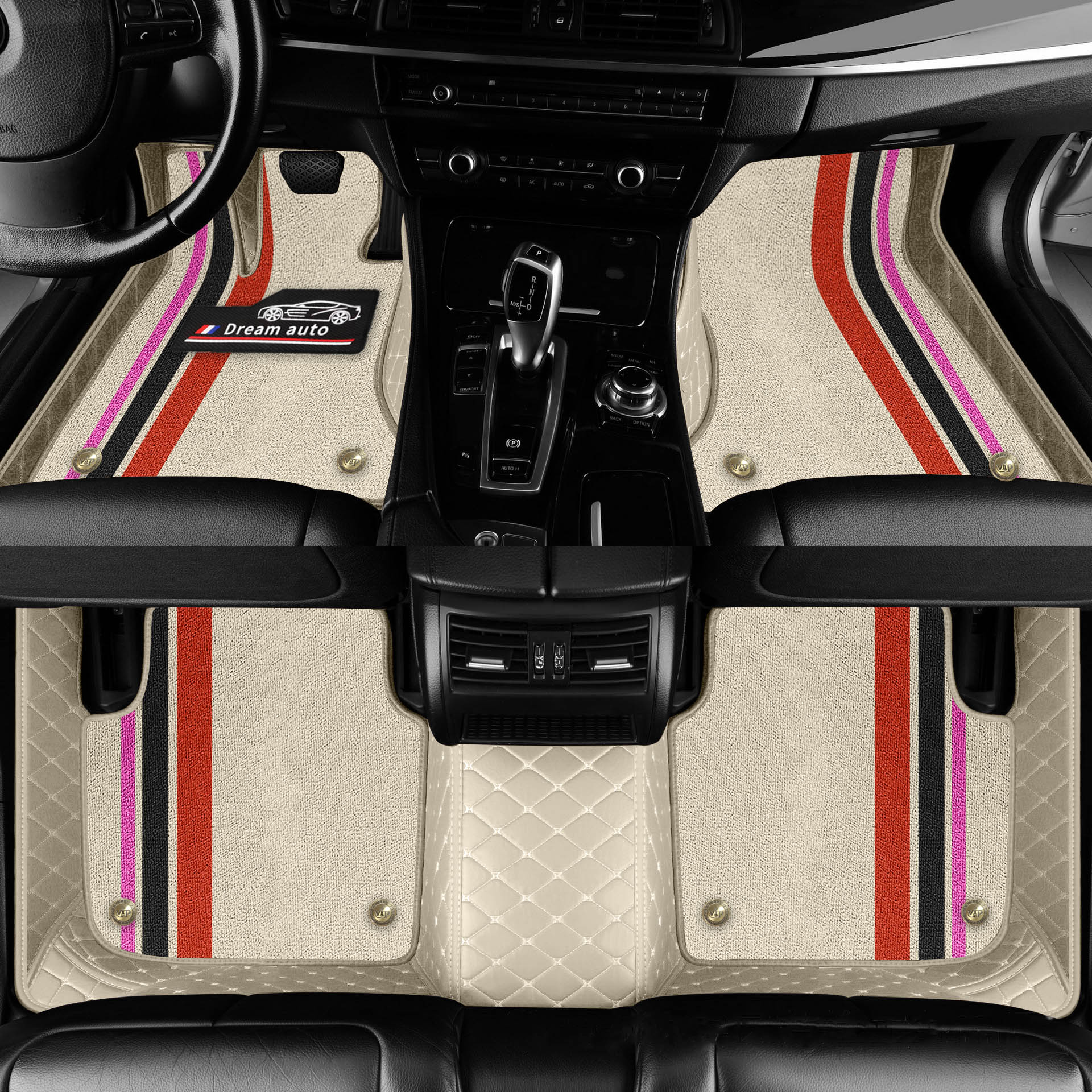 Double Layer Car Floor Mats 5D Luxury Leather Special Car Mats