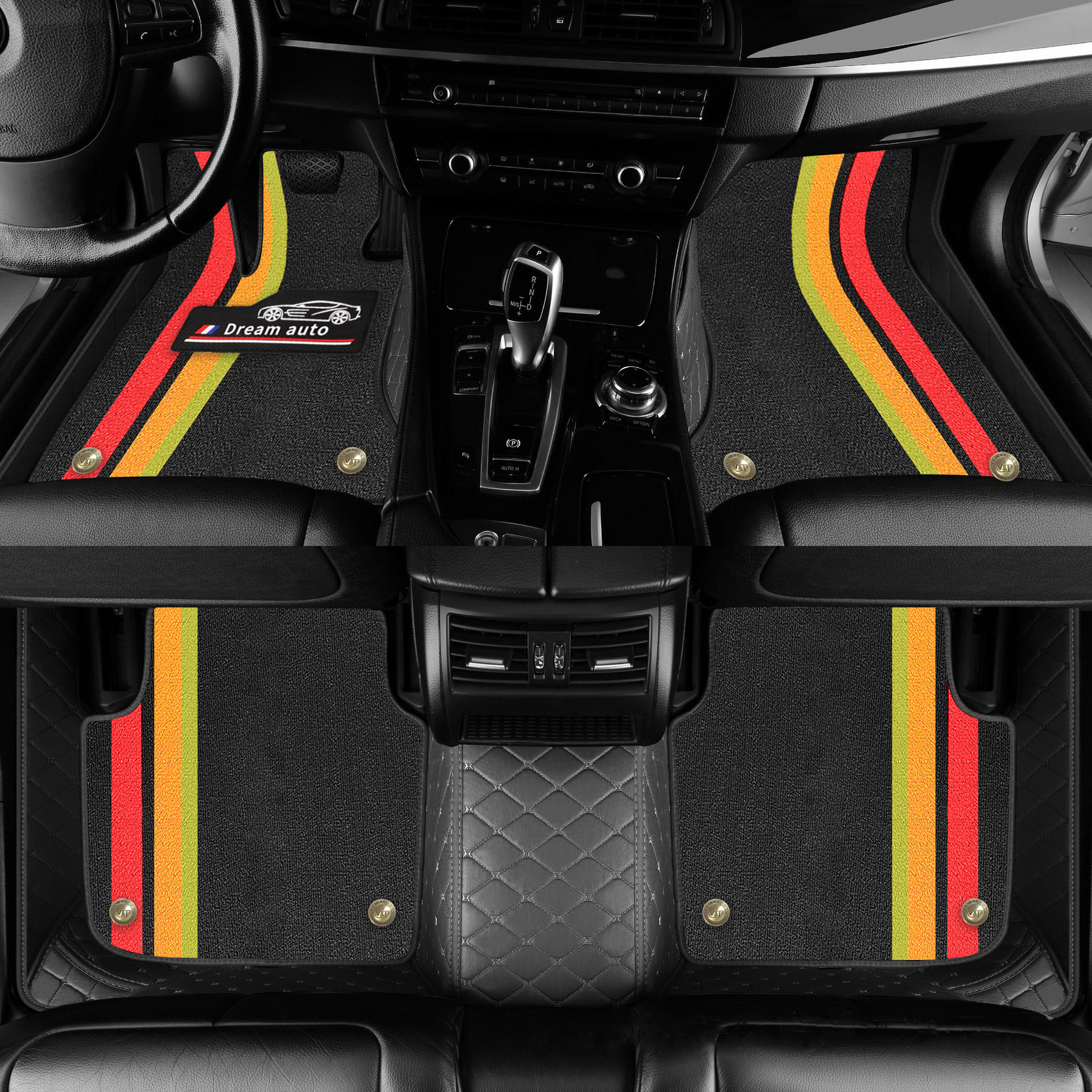 Double Layer Car Floor Mats 5D Luxury Leather Special Car Mats