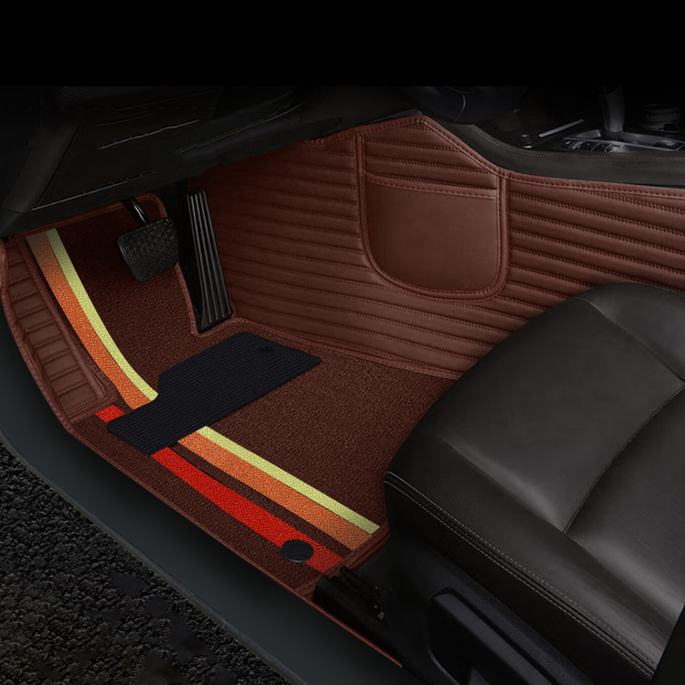 Double Layer Car Floor Mats 5D Luxury Leather Special Car Mats 