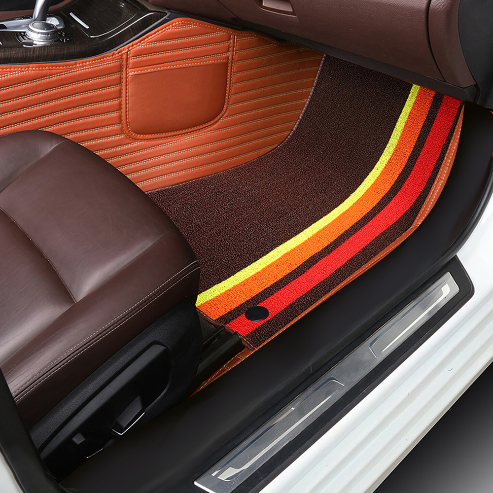 Double Layer Car Floor Mats 5D Luxury Leather Special Car Mats 