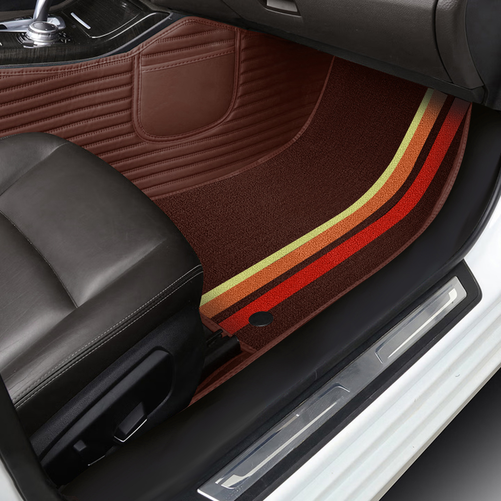 Double Layer Car Floor Mats 5D Luxury Leather Special Car Mats 