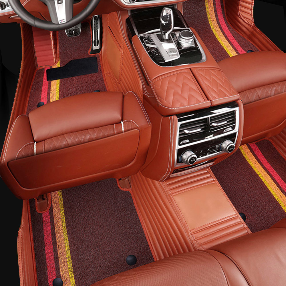 Double Layer Car Floor Mats 5D Luxury Leather Special Car Mats 