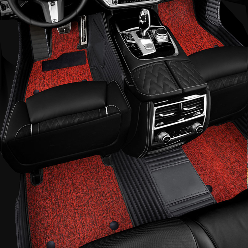 Double Layer Car Floor Mats 5D Luxury Leather Special Car Mats