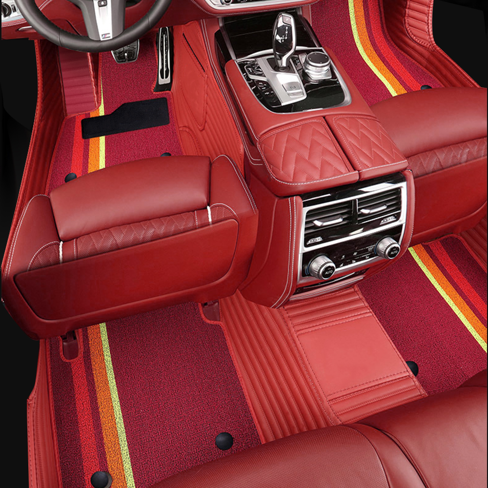 Double Layer Car Floor Mats 5D Luxury Leather Special Car Mats 