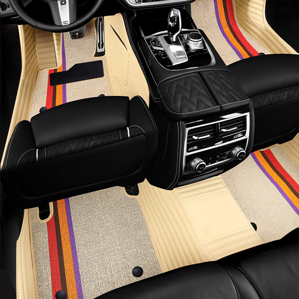 Double Layer Car Floor Mats 5D Luxury Leather Special Car Mats 