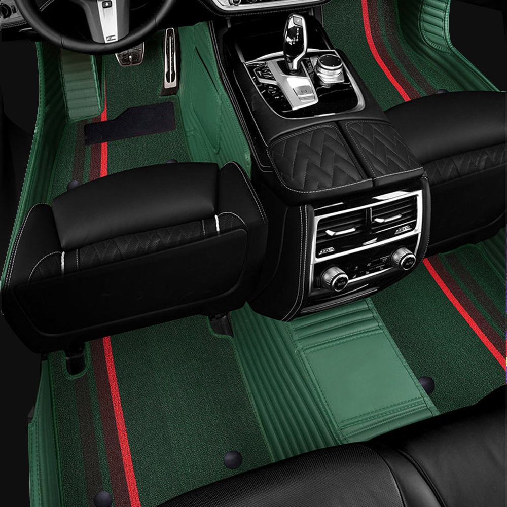 Double Layer Car Floor Mats 5D Luxury Leather Special Car Mats 