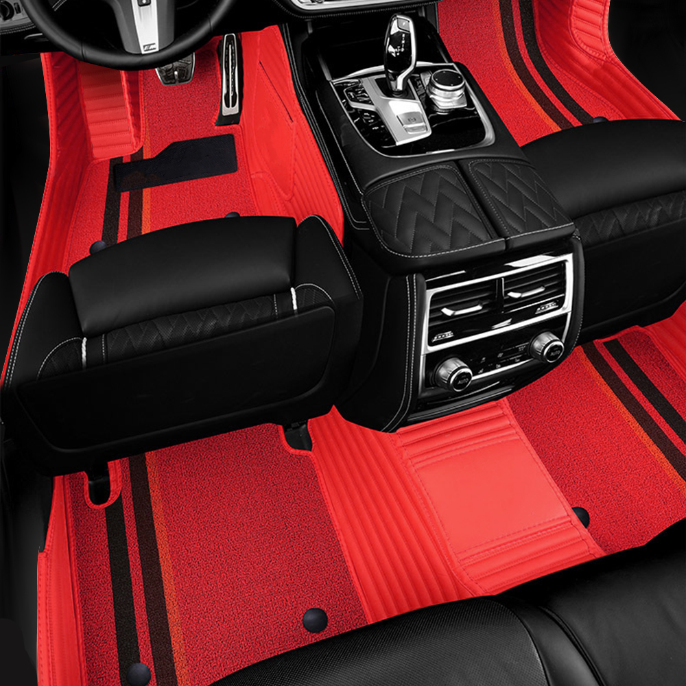 Double Layer Car Floor Mats 5D Luxury Leather Special Car Mats 