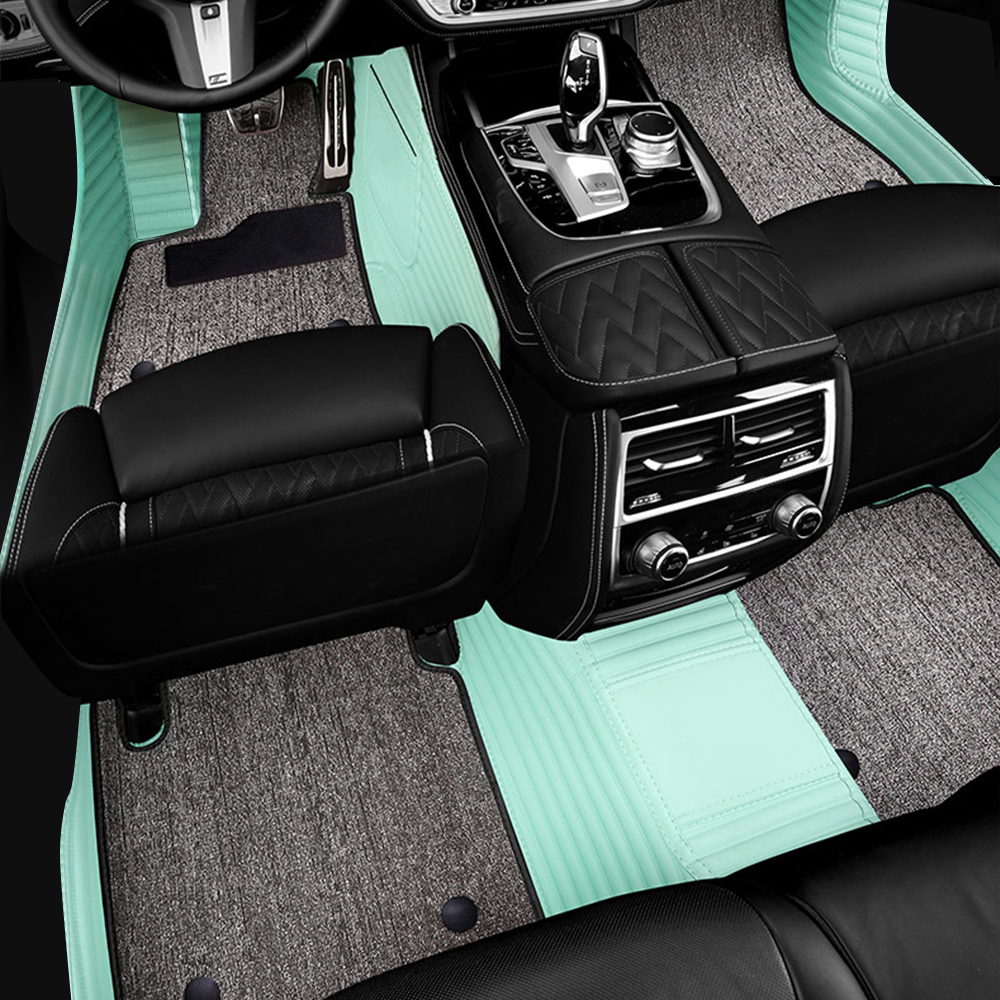 Double Layer Car Floor Mats 5D Luxury Leather Special Car Mats 