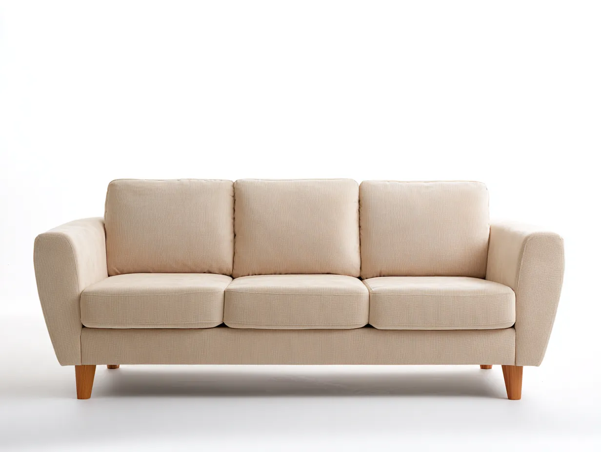 Sofás 3 plazas tapizado 210x90x88 cm beige para salón - diseño moderno-Roomgoden