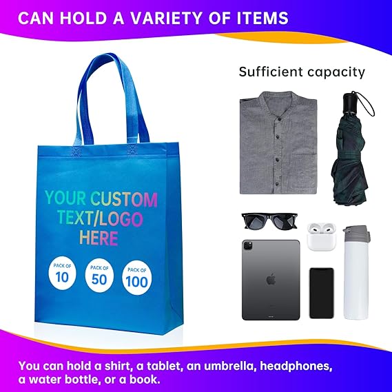 500 pieces Custom Non-Woven Bags Wholesale — Eco-Friendly Reusable Shopping Totes with Logo Bulk