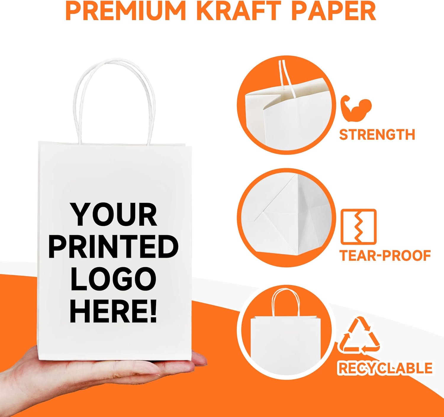 Custom Paper Bags Wholesale — Printed Shopping Bags, Kraft & White Gift Bags with Handles Bulk-Co-copier Packaging & Printing