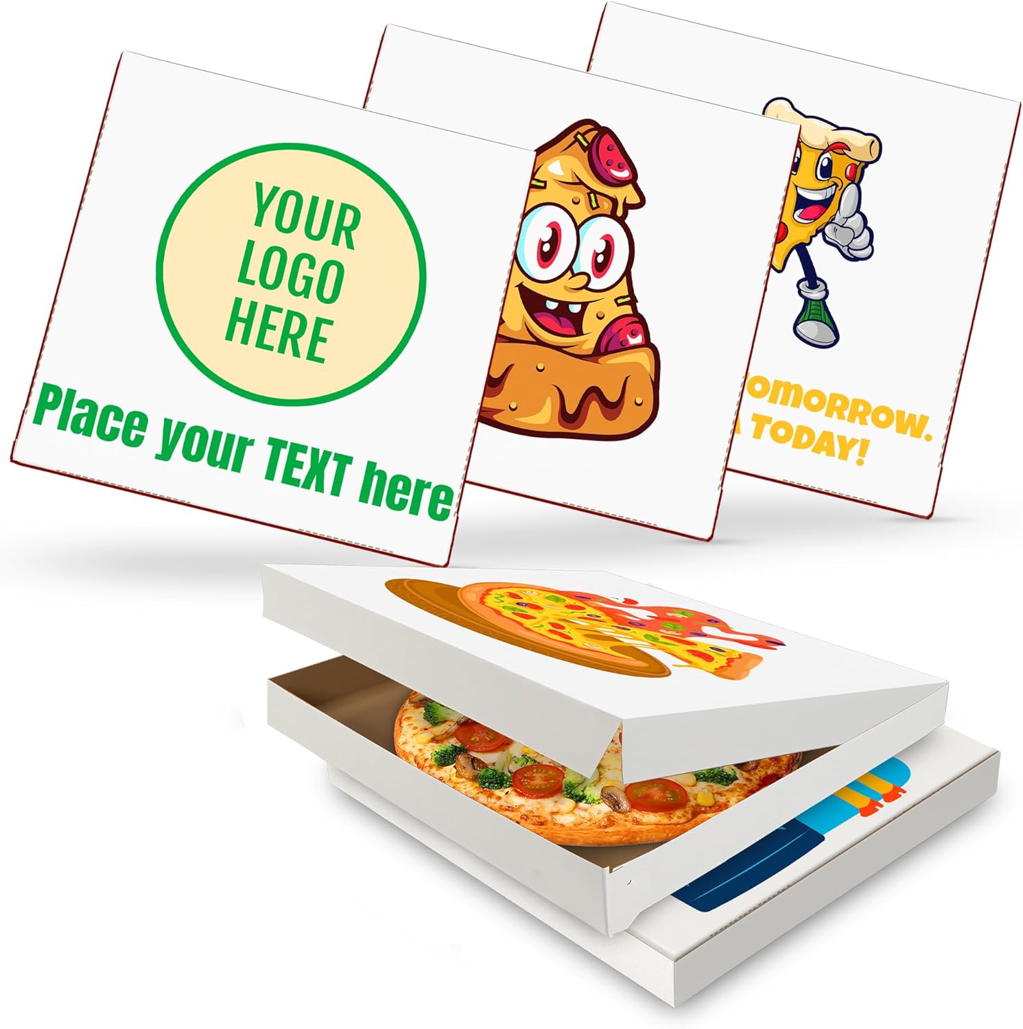 Custom Pizza Boxes – Food Grade Corrugated Takeout Boxes 6"-14", Grease-Resistant, Bulk for Pizzerias-Co-copier Packaging & Printing