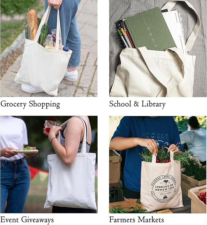 Custom Canvas Tote Bags Wholesale — Heavy-Duty Cotton Totes with Logo, Reusable Shopping Bags Bulk-Co-copier Packaging & Printing