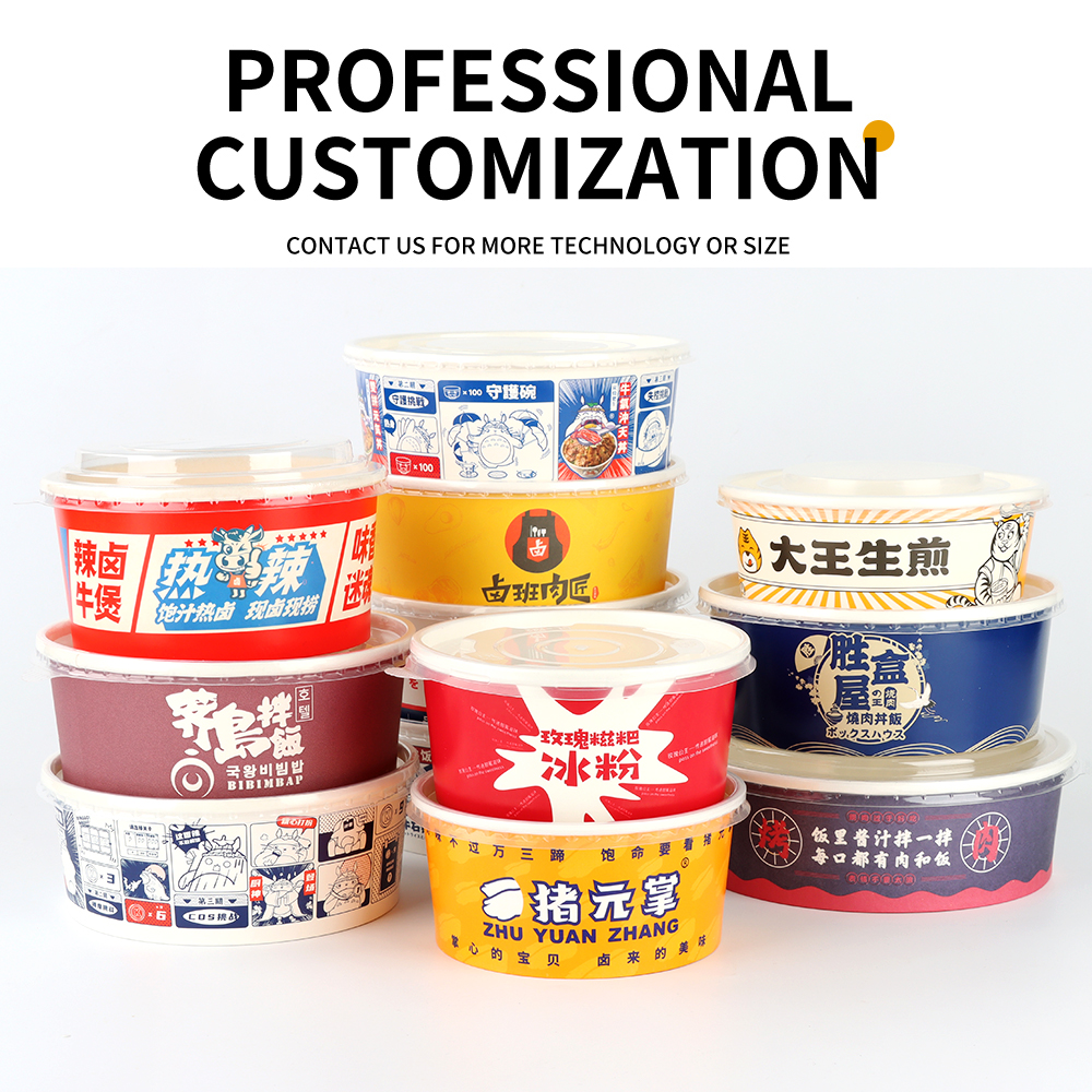 Paper Salad Bowls Wholesale – 12oz-32oz Kraft & White Food Bowls, PE-Coated, with Lids, Bulk for Salads-Co-copier Packaging & Printing