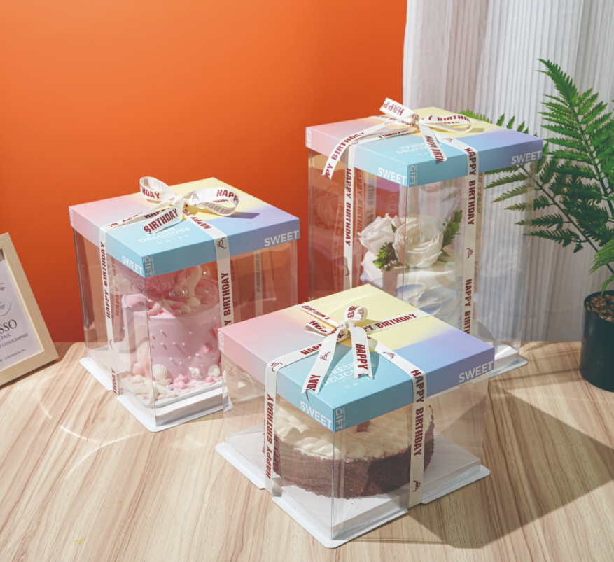 Custom Cake Boxes & Bakery Boxes — Food-Grade Cardboard, 4"-12" Sizes, Clear Window Option, No MOQ-Co-copier Packaging & Printing