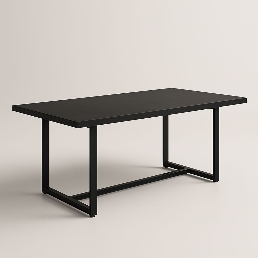 Stół prostokątny czarny metal MDF 200x100x75cm