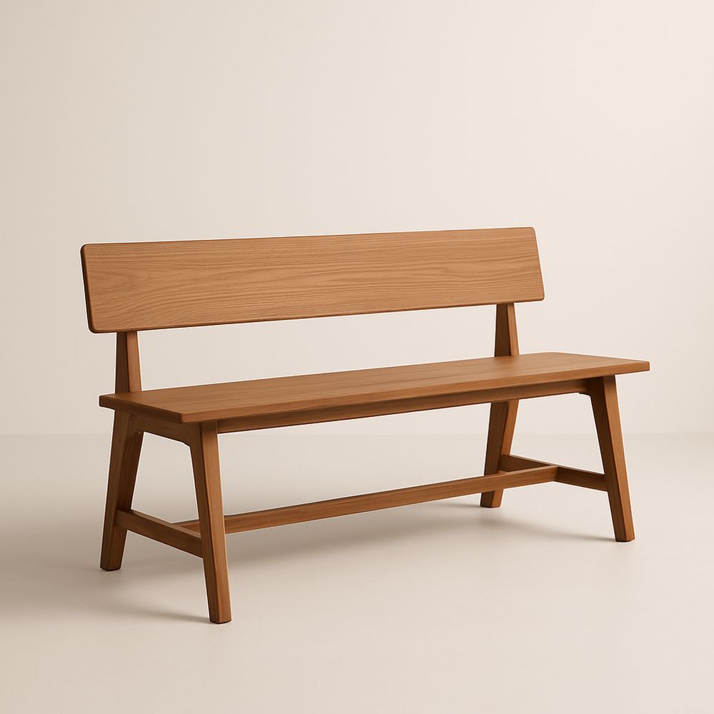 Ławka drewniana z oparciem dębowa brązowa 120x35x45 cm