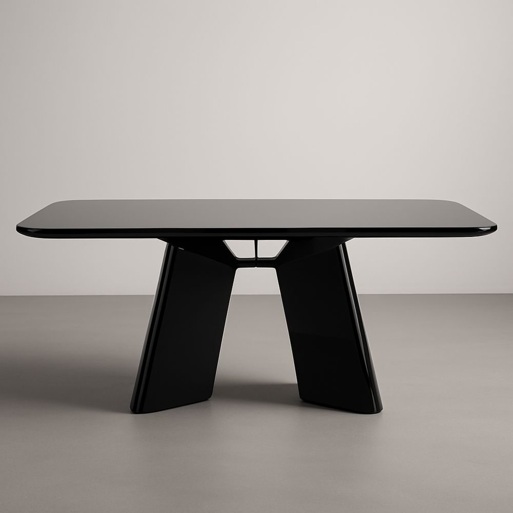 Stół prostokątny szkło hartowane czarny 180 cm