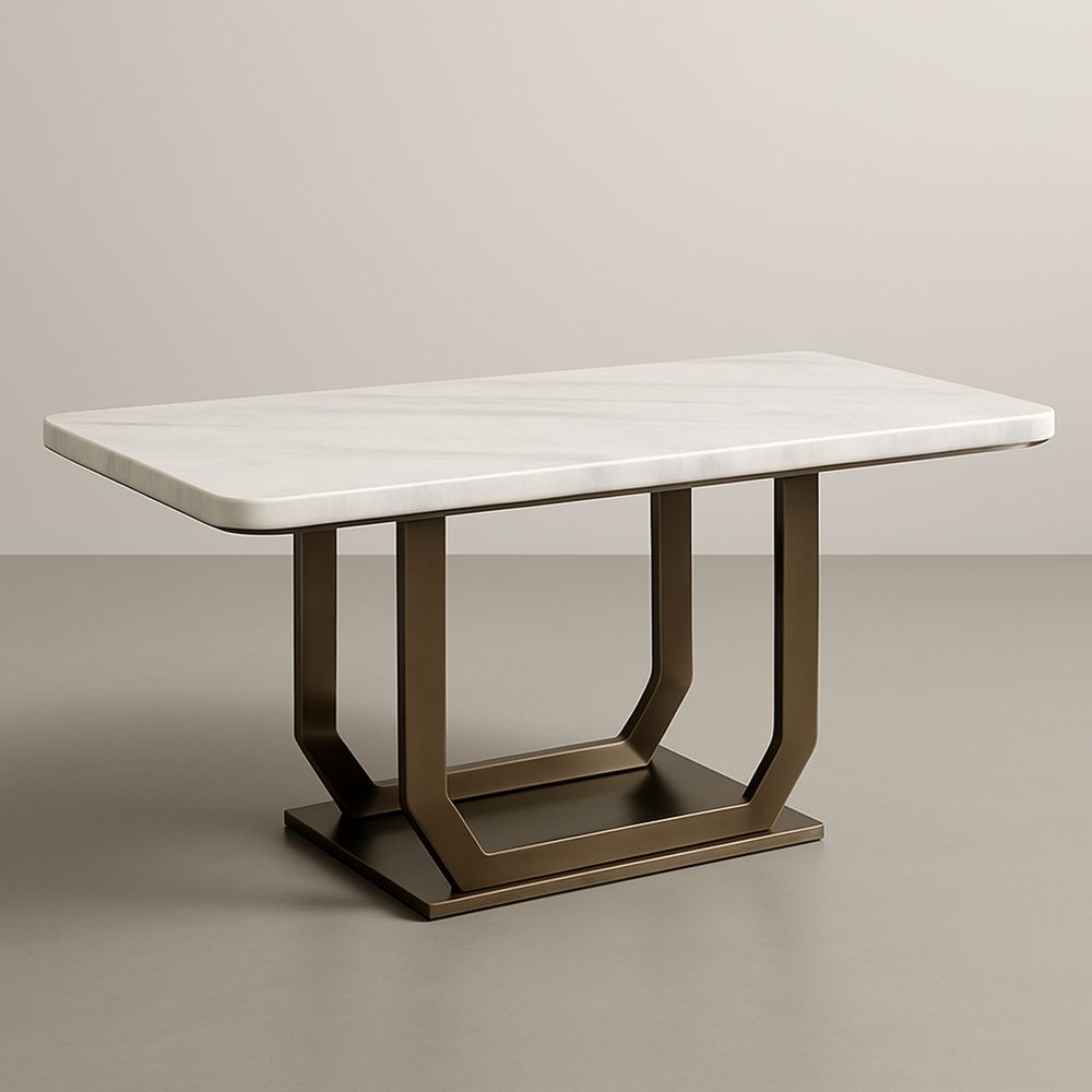 Stół prostokątny z marmuru i metalu 180x90x75cm