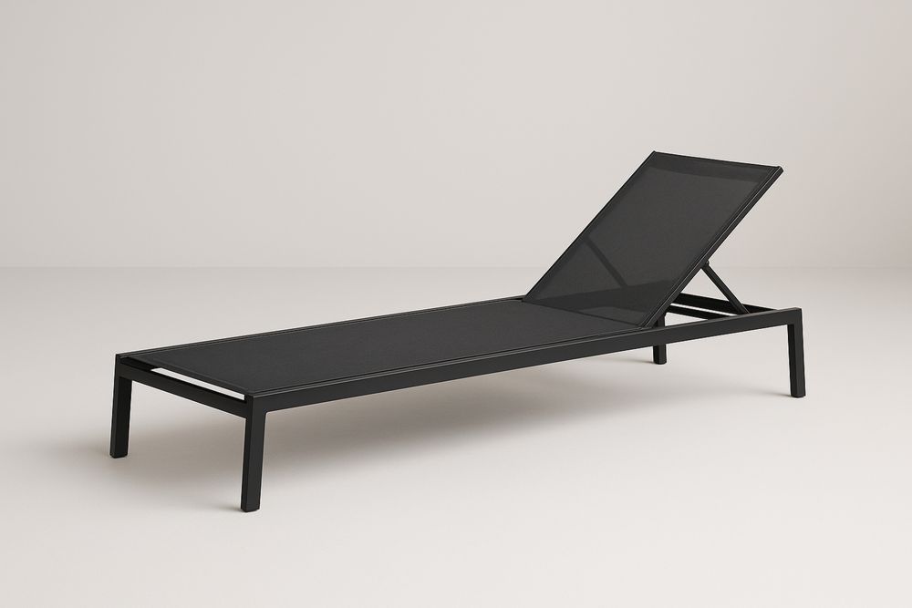 Leżak aluminiowy czarny 210 cm