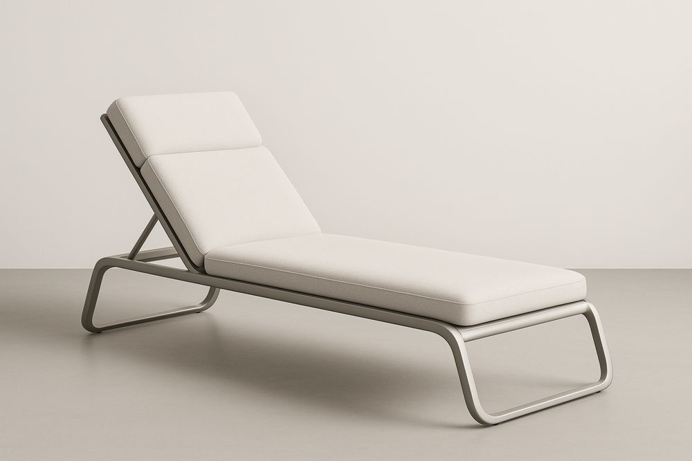 Leżak Metalowy z Regulowanym Oparciem Biały
