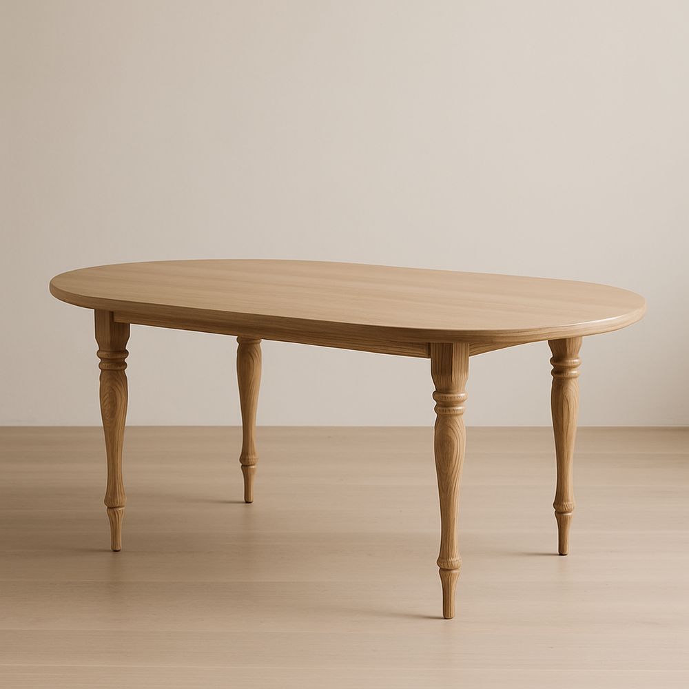 Owalny stół z drewna dębowego 160x90x75 cm