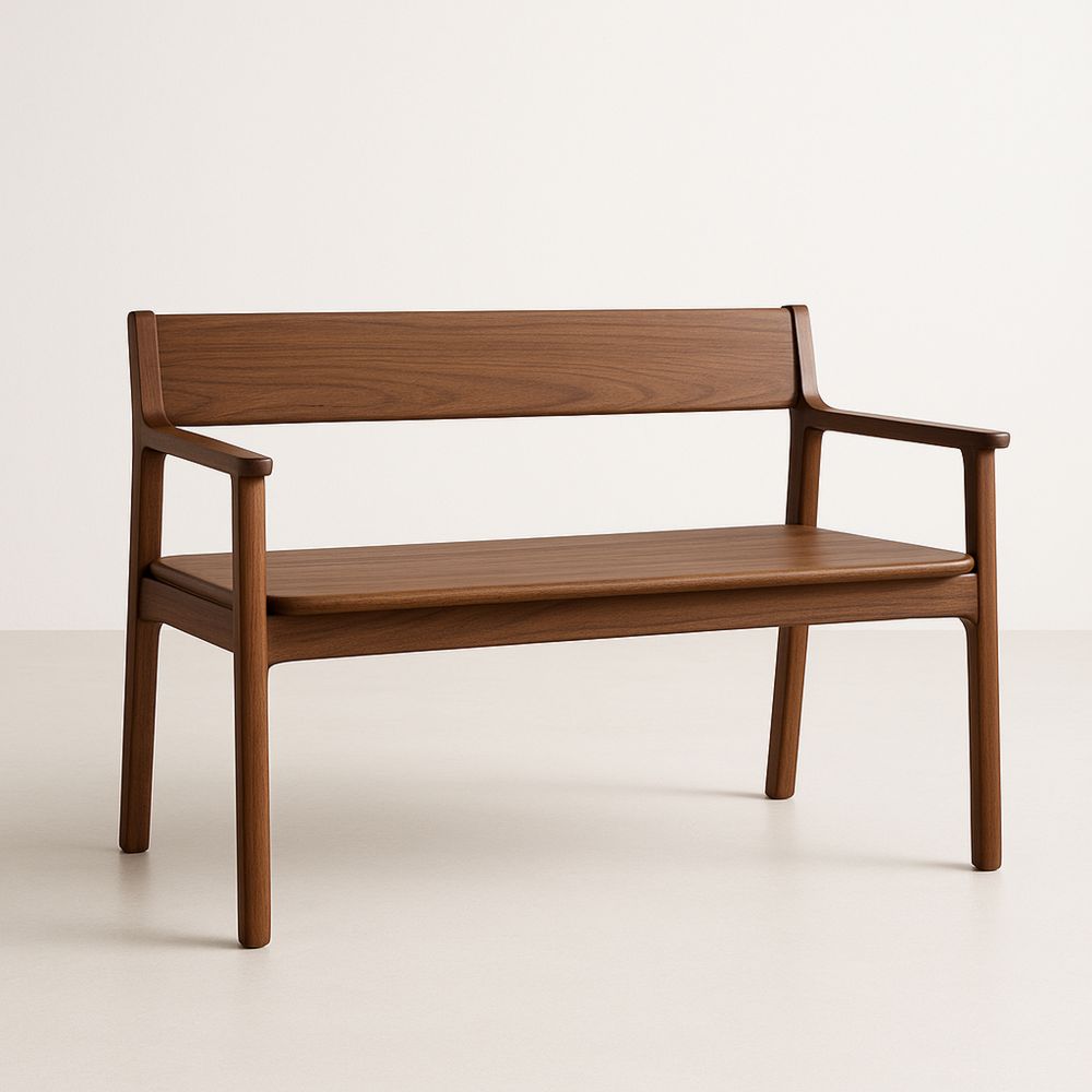 Ławka z drewna orzechowego dla 2 osób