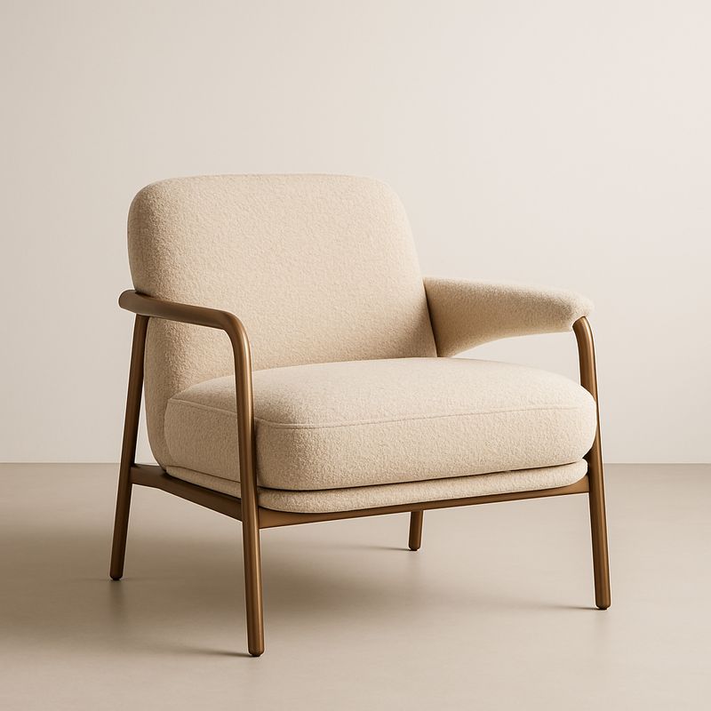 Fotel metalowy z tkaniny poliestrowej Beżowy 71x70x80 cm