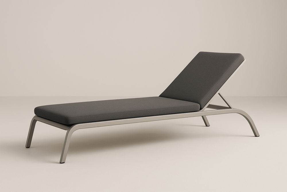 Leżak ogrodowy aluminiowy z siedziskiem z tkaniny poliestrowej szary 200x70x40cm