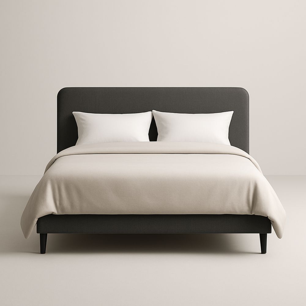 Łóżko tapicerowane z tkaniny poliestrowej szare 200x160 cm