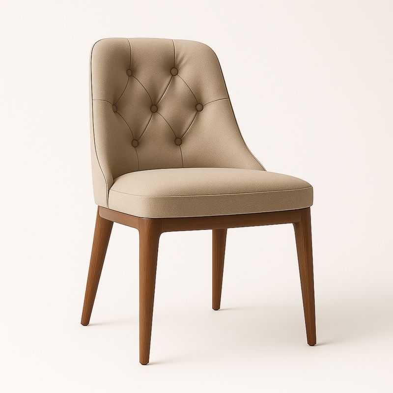 Krzesło z drewna bukowego z tkaniny poliestrowej beżowe