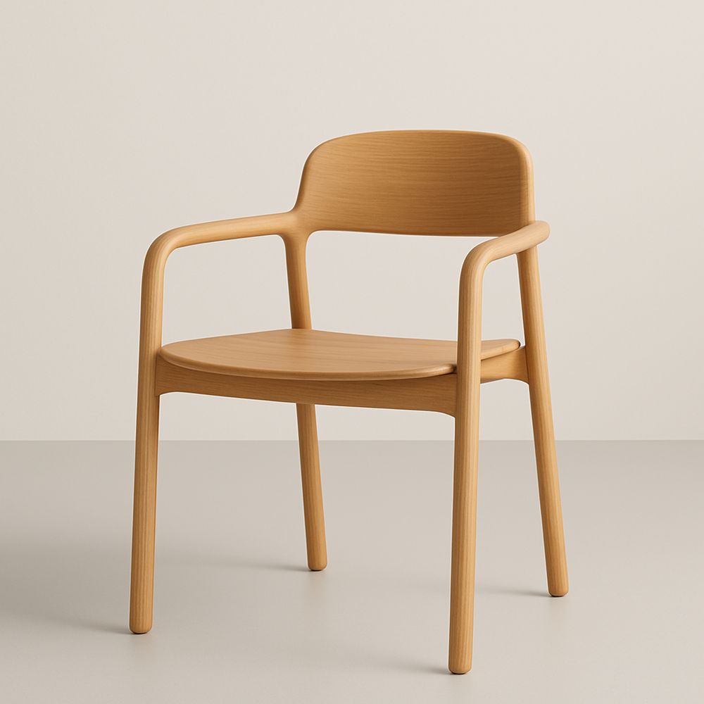 Krzesło z drewna bukowego z podłokietnikami 80 cm