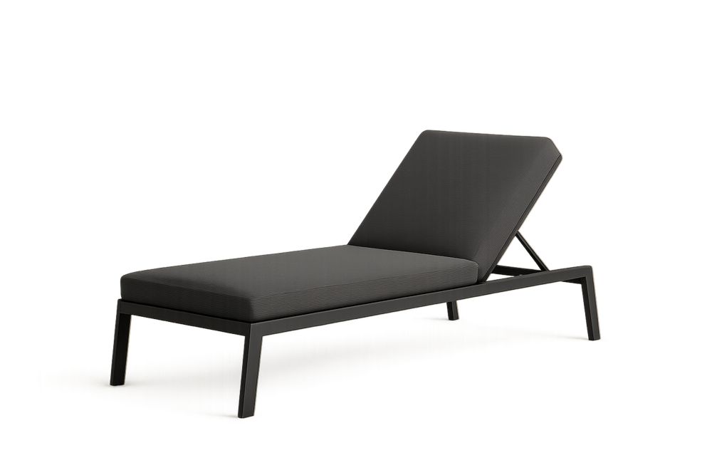 Leżak ogrodowy aluminium czarny 200x75x40cm