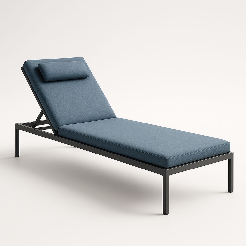 Leżak aluminiowy z tkaniny poliestrowej Niebieski