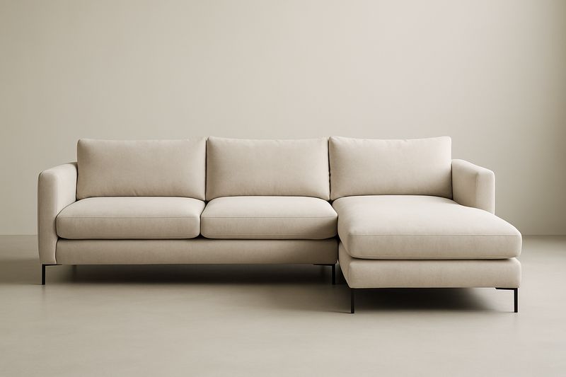 Narożna sofa z tkaniny poliestrowej Beżowy 300x200 cm