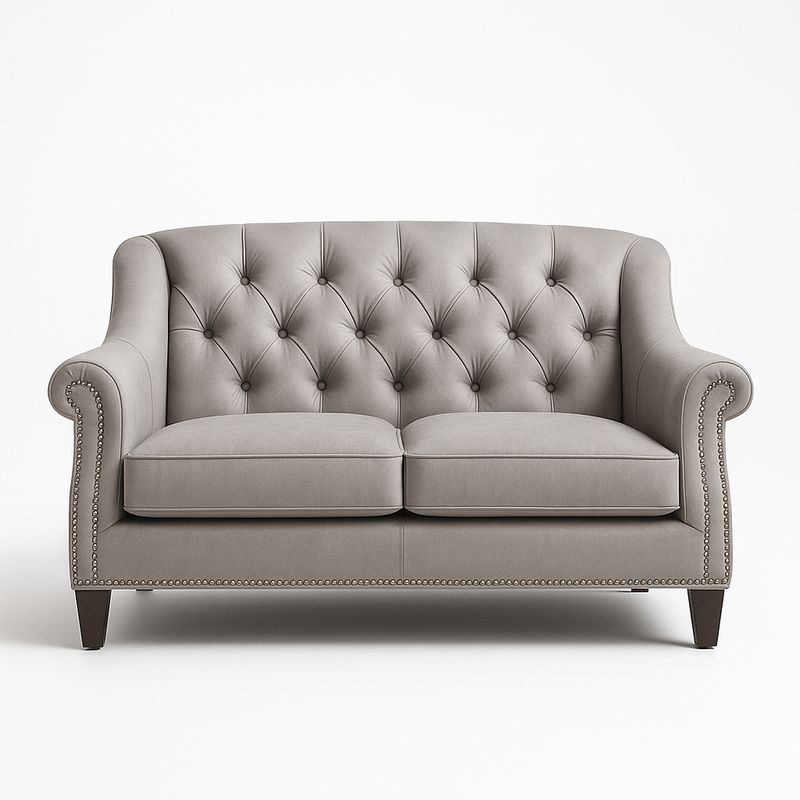 Sofa dwuosobowa tapicerowana szara 150x85 cm